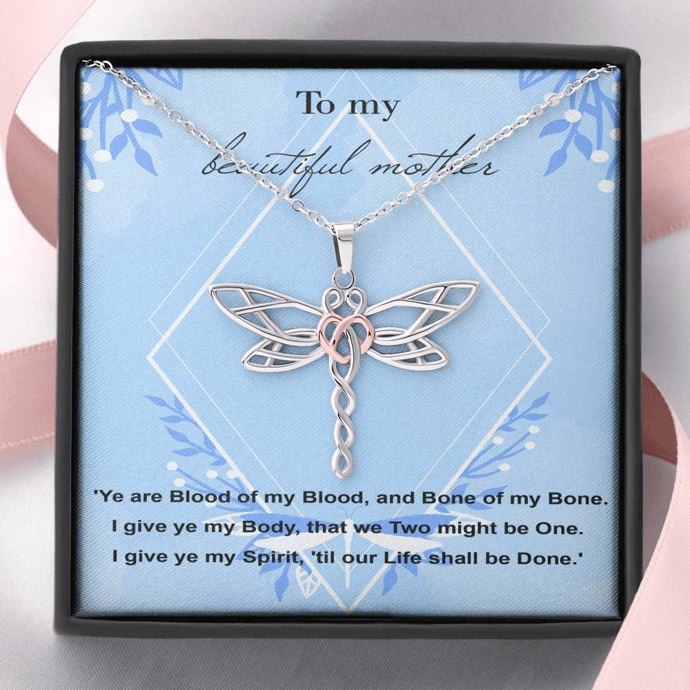 Gift For Mom Dragonfly Dreams Necklace You Are Blood Of My Blood