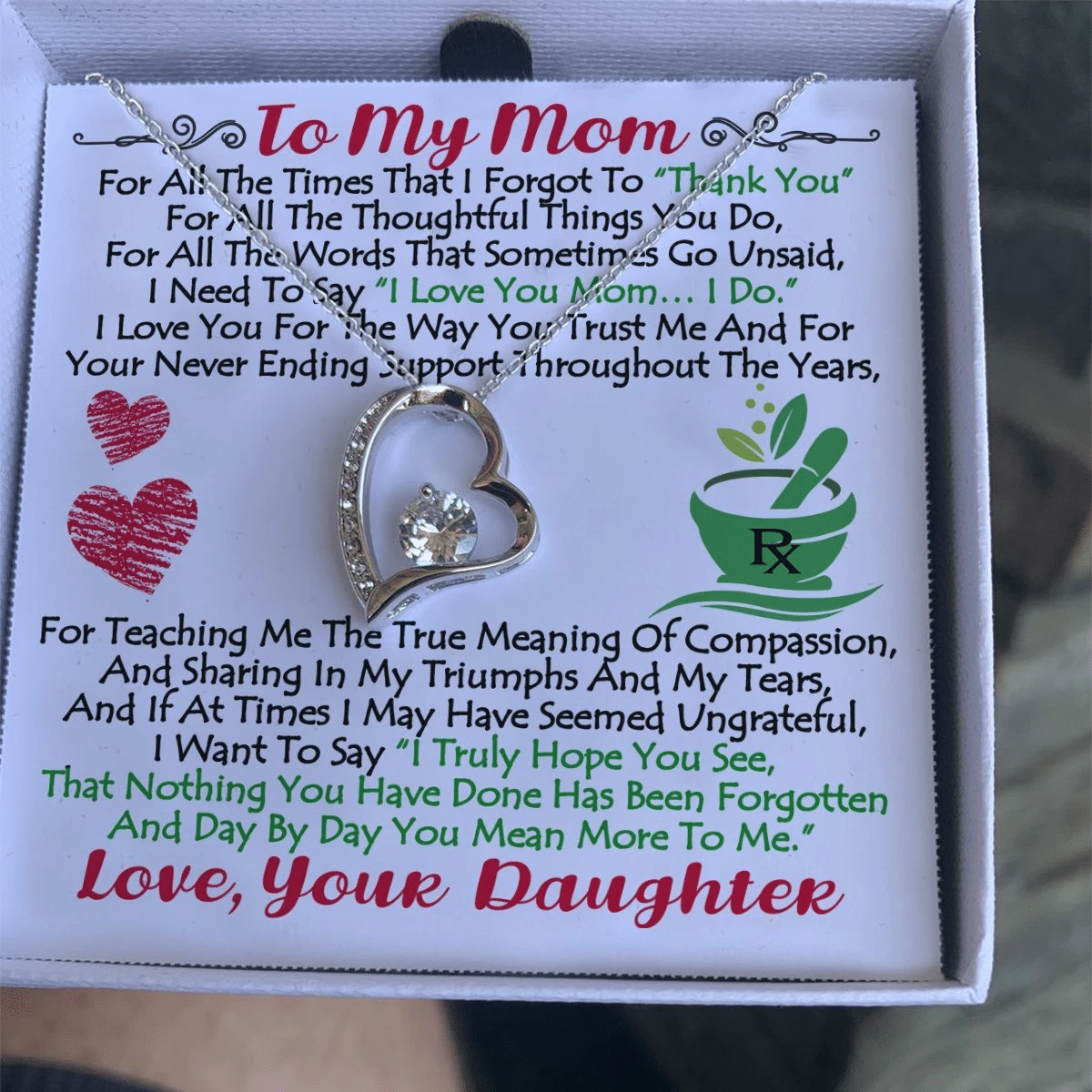 Bartender Daughter Gift For Mom Forever Love Necklace You Mean More To Me
