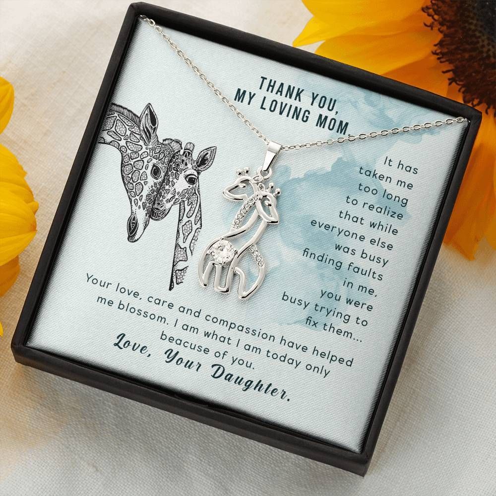 I Am What I Am Today Because Of You Giraffe Couple Necklace Gift For Mom