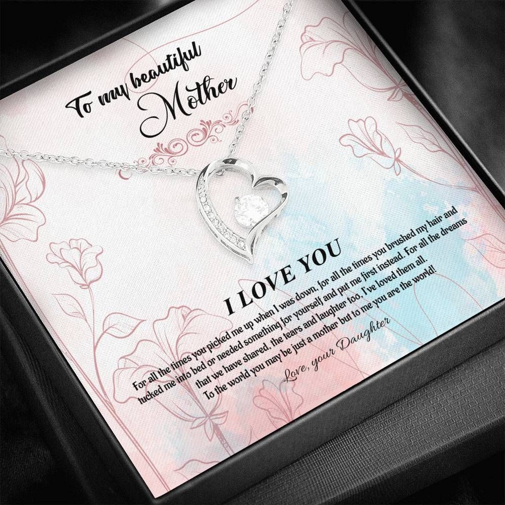 Daughter Gift For Mom Forever Love Necklace You Are The World