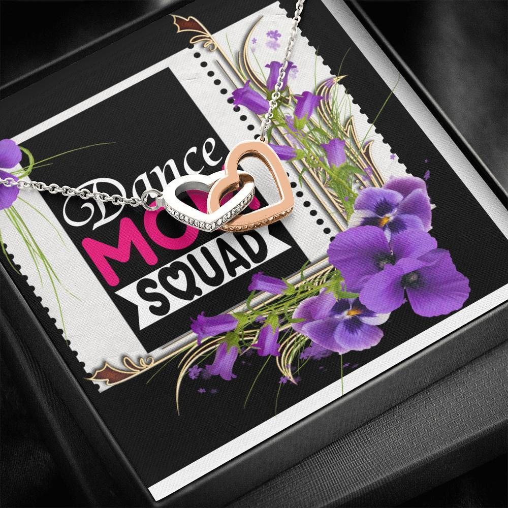 Dance Mom Squad Interlocking Hearts Necklace Gift For Mom Flower Frame Design
