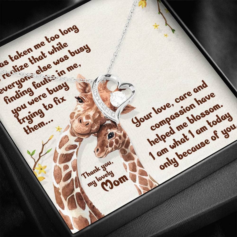 Wild Giraffe Gift For Mom Forever Love Necklace Because Of You