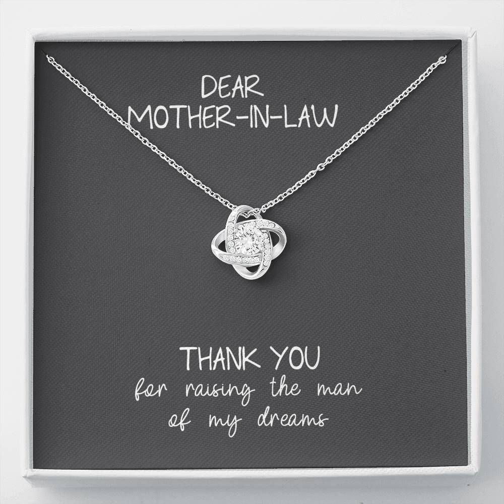 Thank You For The Man Of My Dreams Love Knot Necklace Gift For Mother In Law