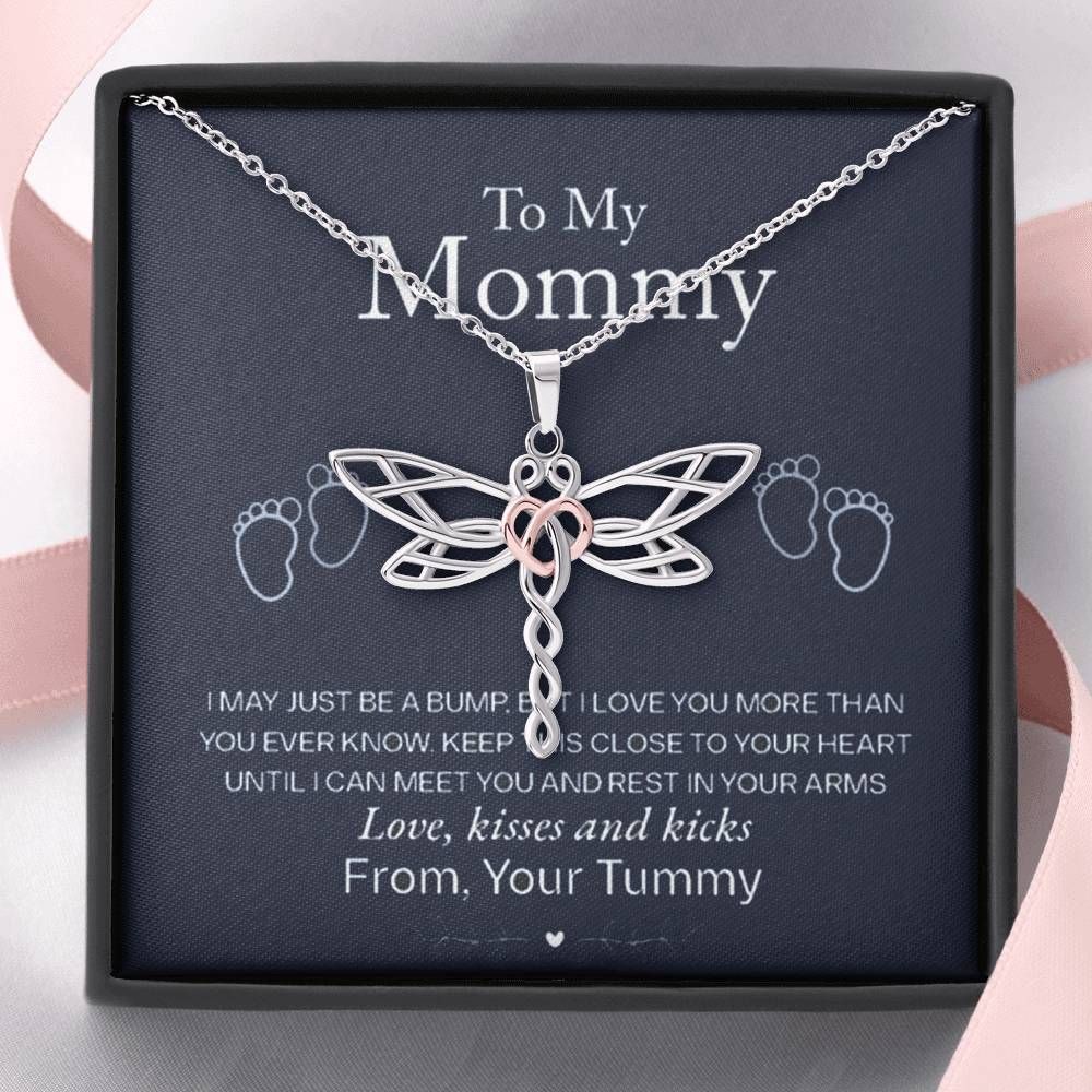 Gift For Mommy Dragonfly Dreams Necklace Love Kisses And Kicks