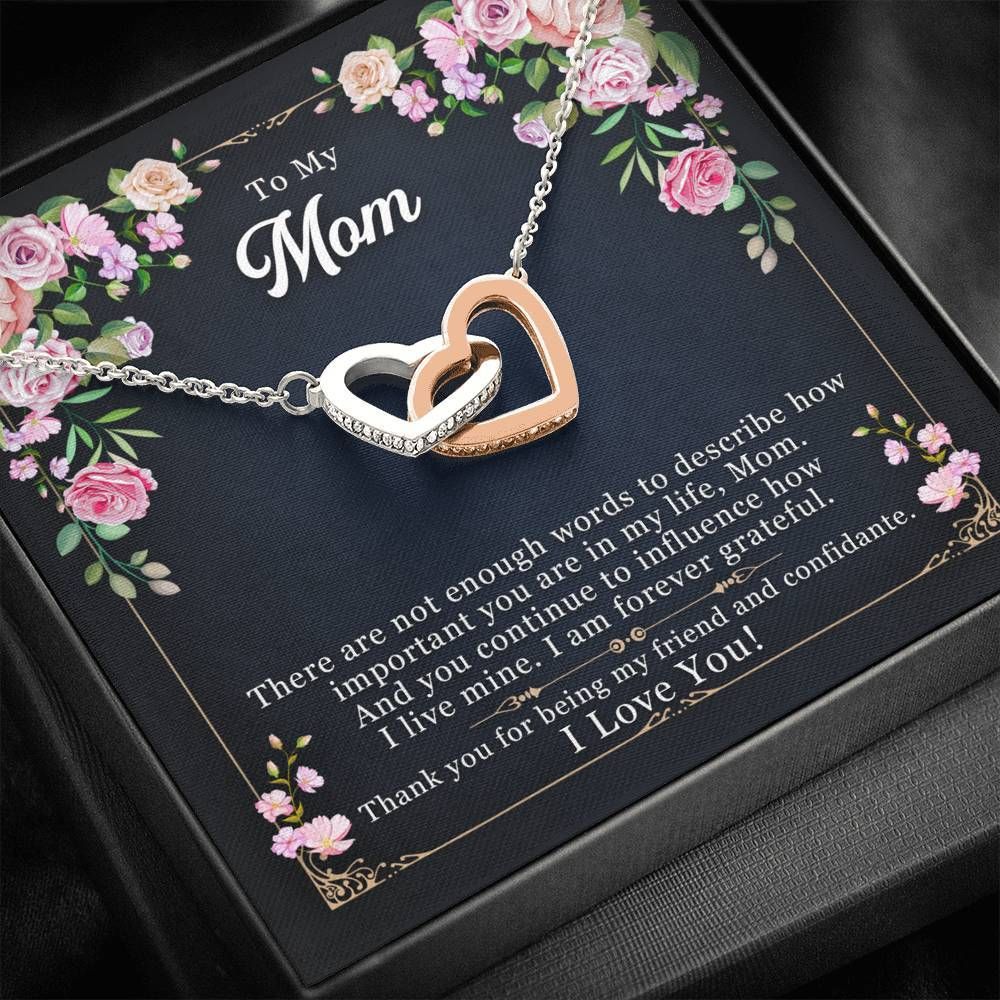Gift For Mom Interlocking Hearts Necklace Thank You For Being My Friend And Confidante