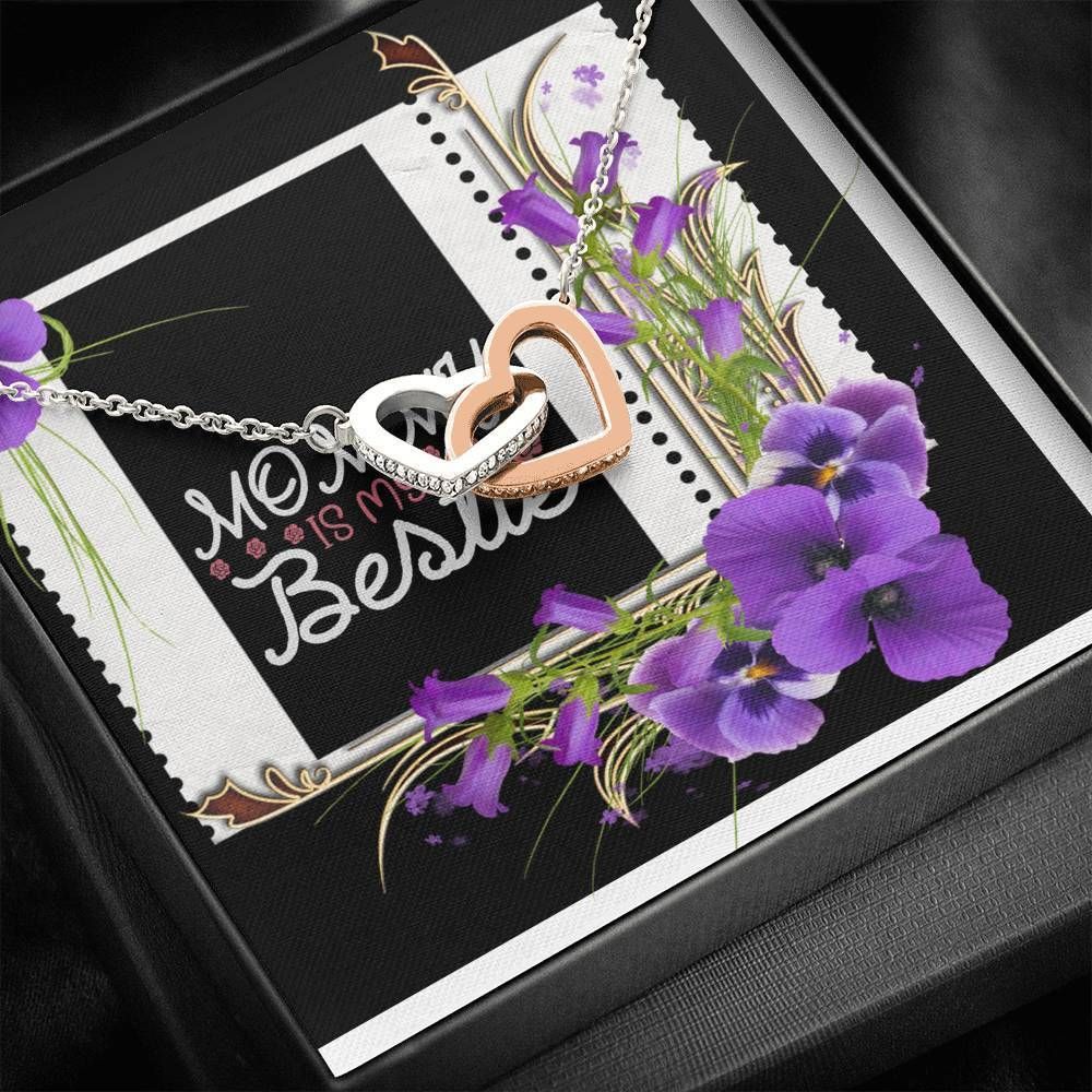 Mommy Is My Bestie Gift For Mom Interlocking Hearts Necklace