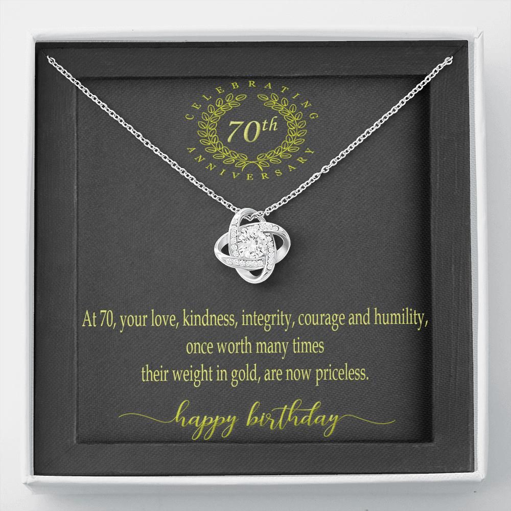 Gift For Mom Happy 70th Birthday Love Knot Necklace