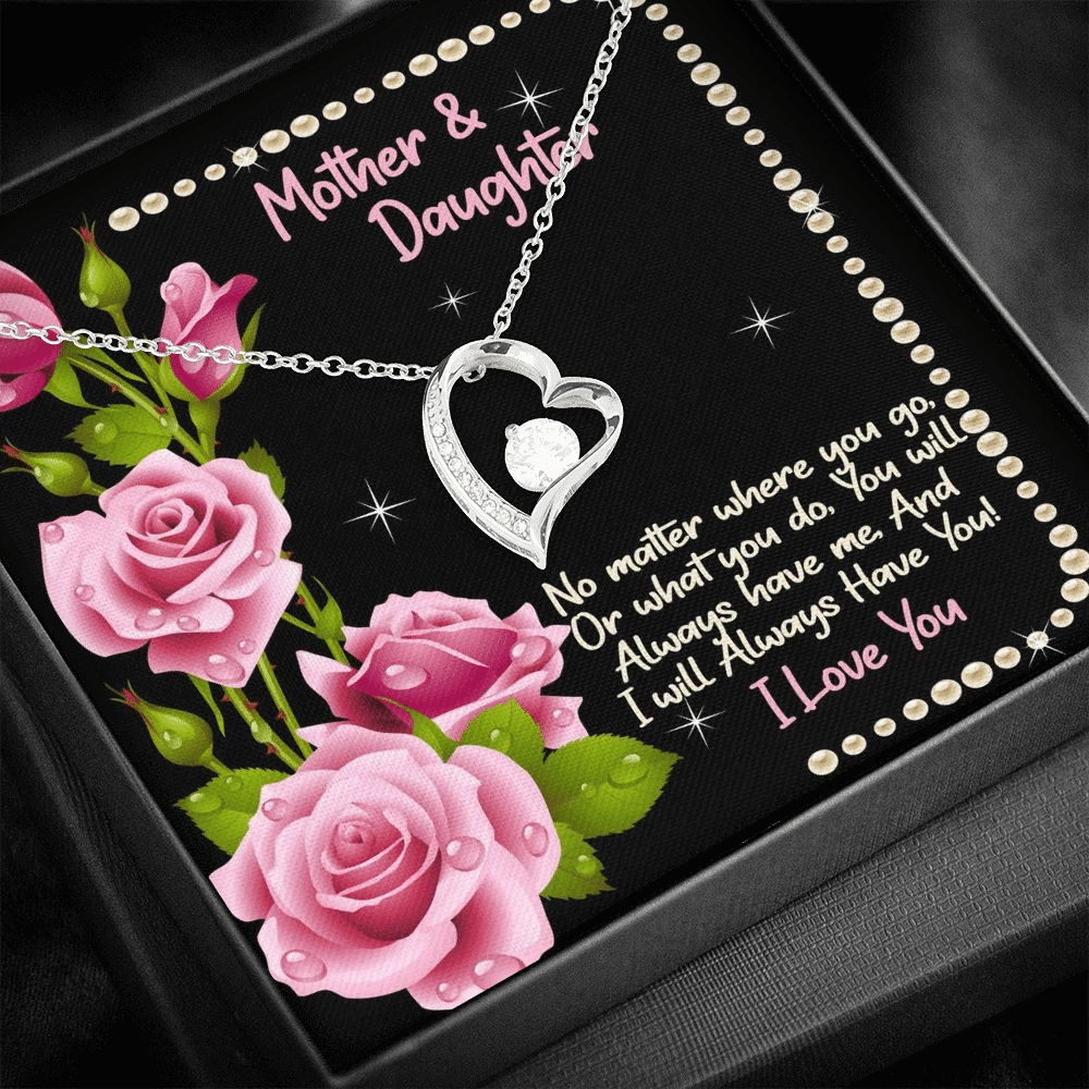 Daughter Gift For Mother No Matter Where You Go Forever Love Necklace