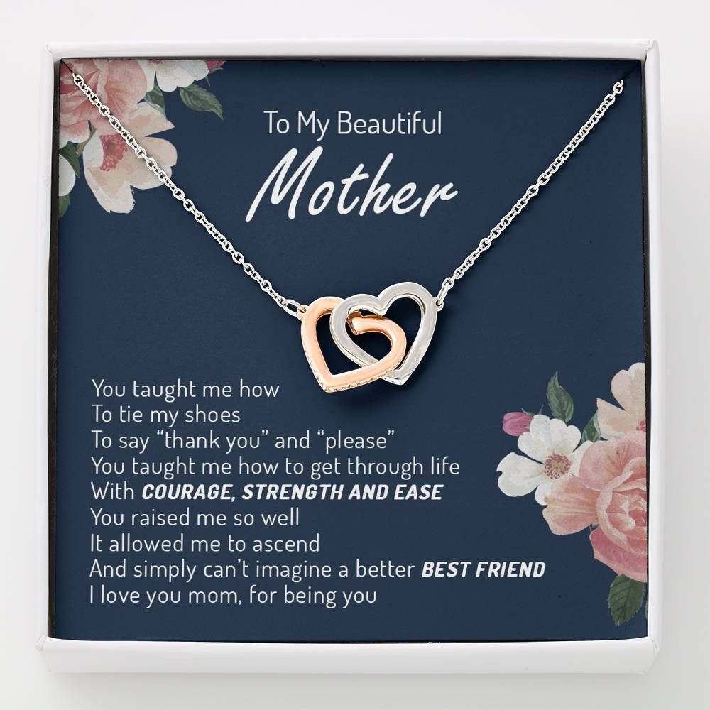 Strength And Ease Interlocking Hearts Necklace Gift For Mother
