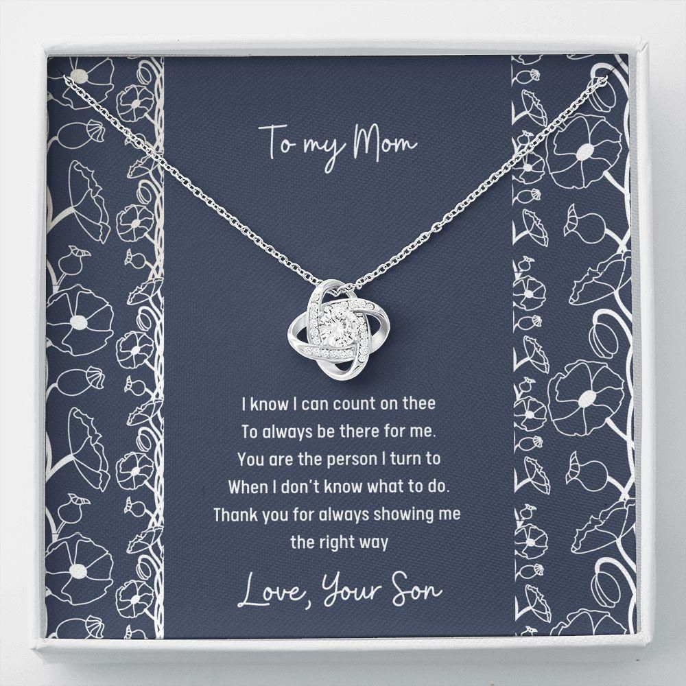 You Are The Person I Turn To Gift For Mom From Son Love Knot Necklace
