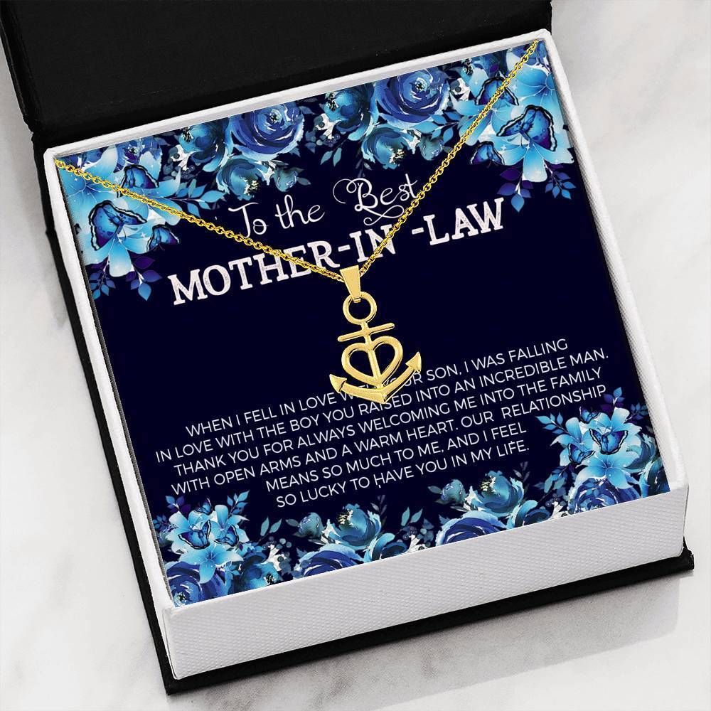 Mother In Love Message Card Anchor Necklace Gift For Mother In Law