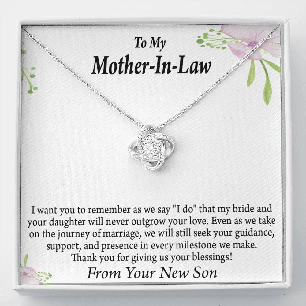Love Knot Necklace Son Gift For Mother In Law Thank You For Your Blessings
