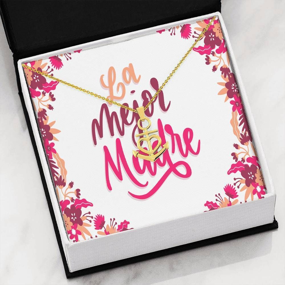 La Mejor Madre Gift For Mom Anchor Necklace