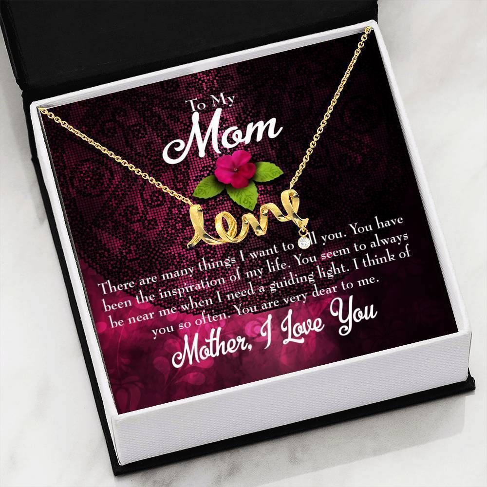 Think Of You Message Card Scripted Love Necklace Gift For Mom
