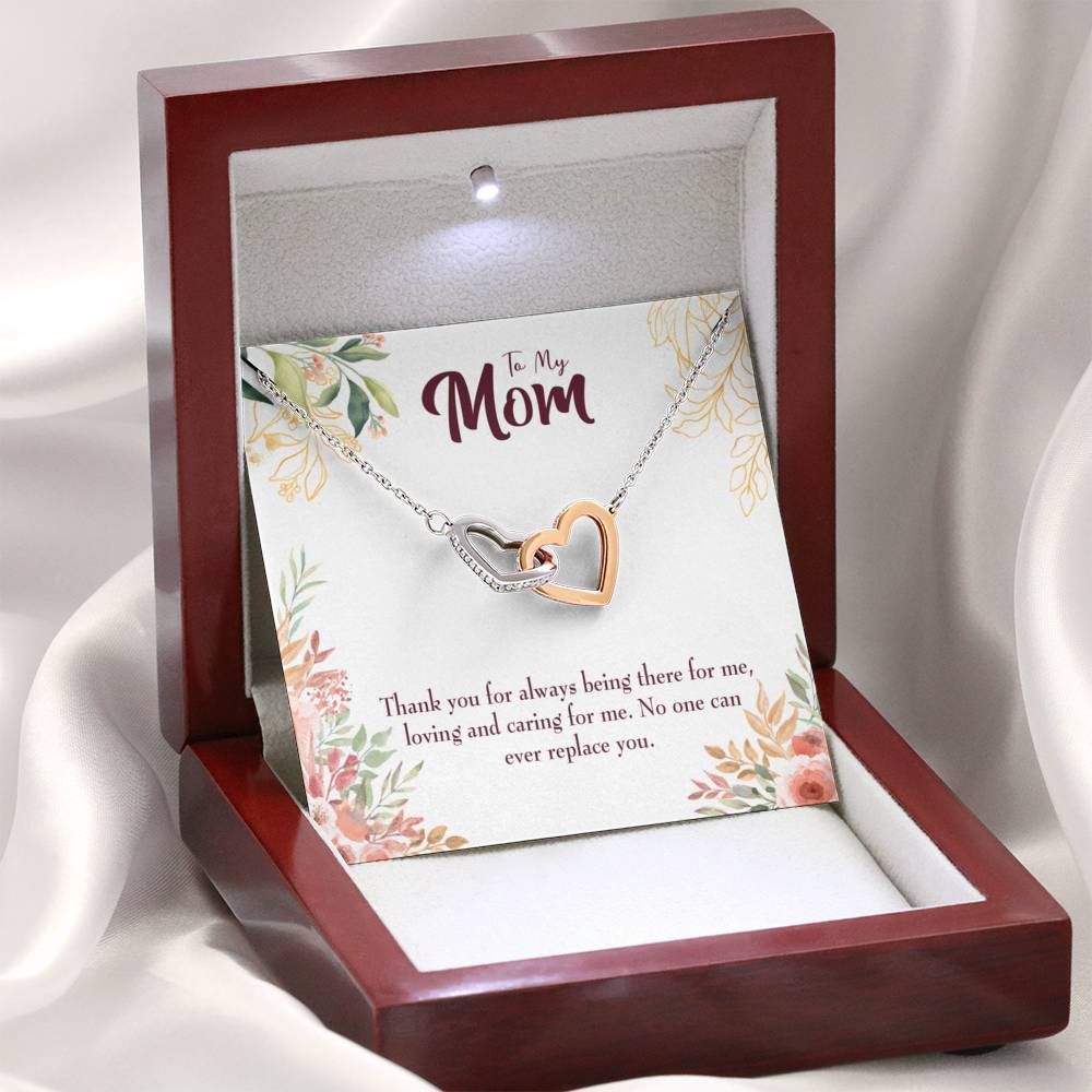Gift For Mom Always Being There For Me Interlocking Hearts Necklace