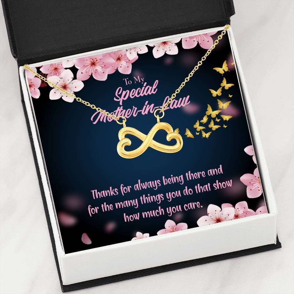 How Much You Care Gift For Mother In Law Infinity Heart Necklace