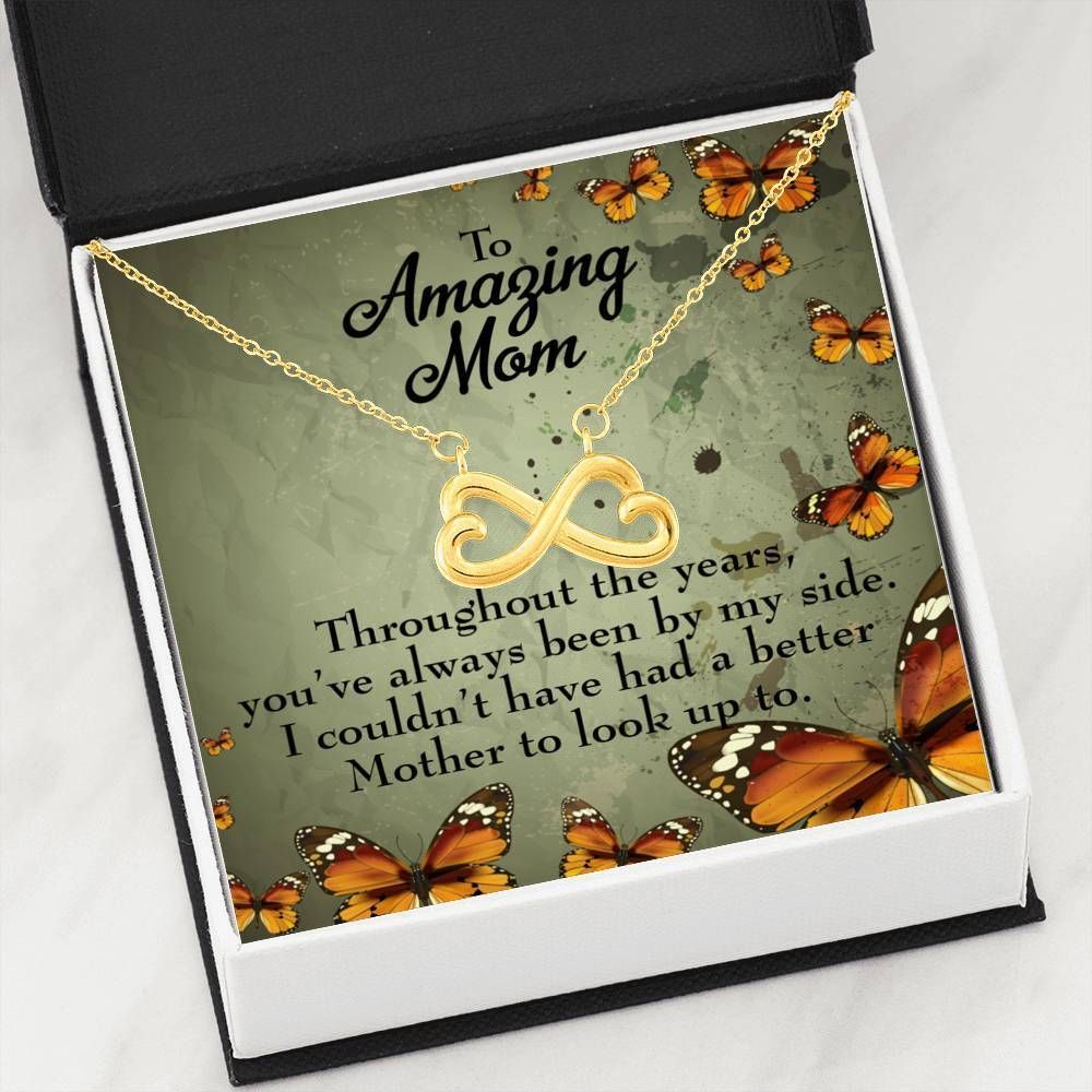 Butterfly Gift For Mom You've Always Been My Side Infinity Heart Necklace