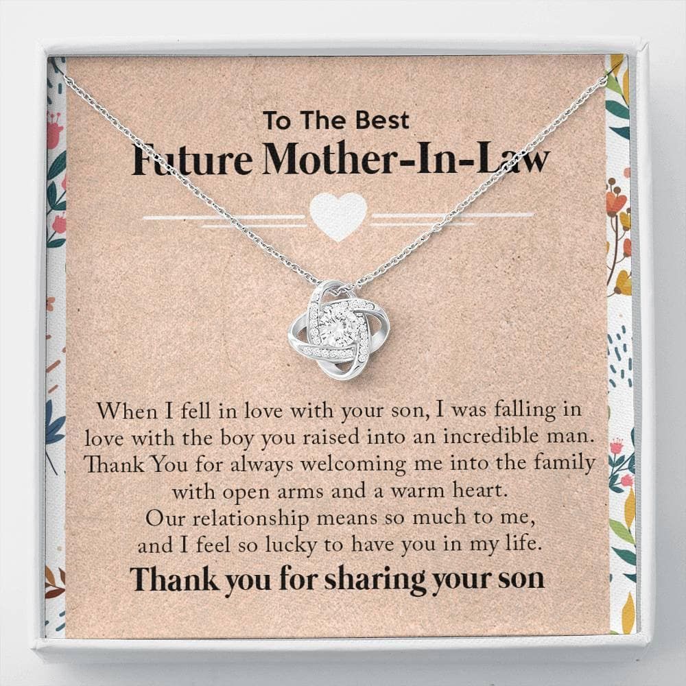 Love Knot Necklace With Mahogany Style Gift Box For Mother In Law Thank You