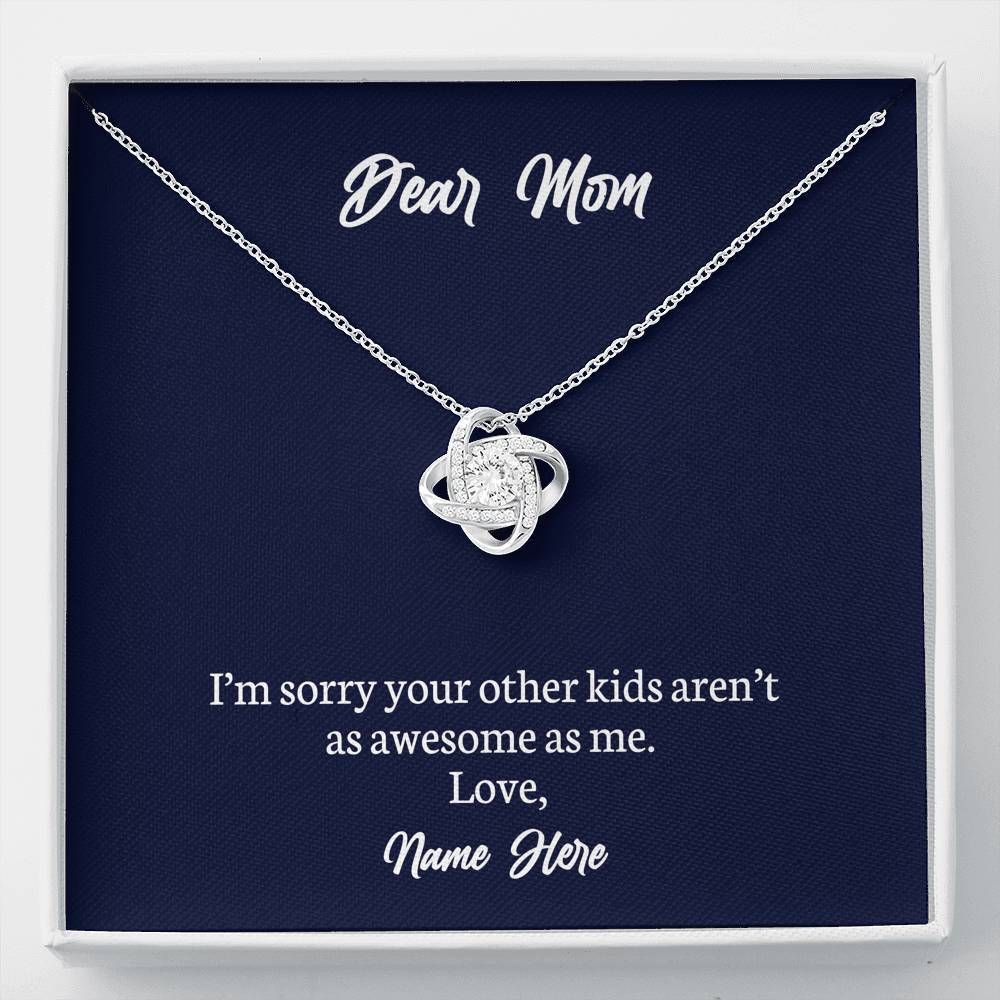 I'm Sorry Love Knot Necklace With Mahogany Style Gift Box For Mom