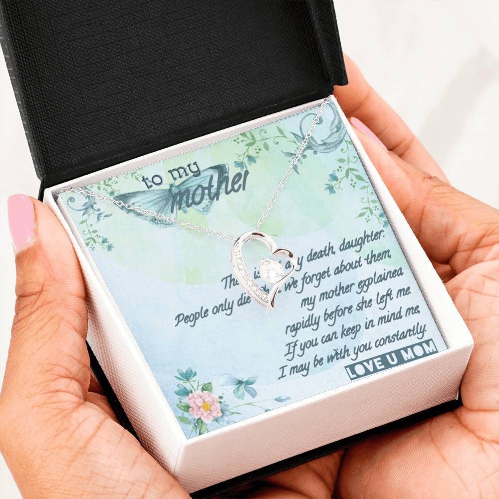 Gift For Mom I May Be With You Constantly 14K White Gold Forever Love Necklace