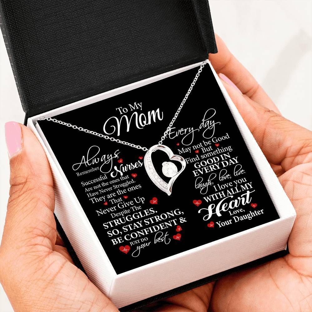 Do Your Best My Mom Gift For Mom 14K White Gold Forever Love Necklace
