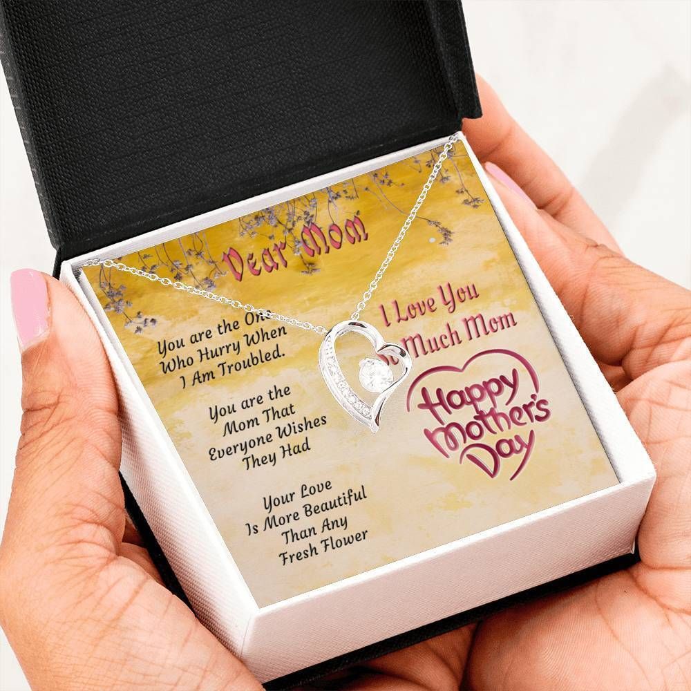 You Are The One Who Hurry When I'm Troubled Gift For Mom 14K White Gold Forever Love Necklace