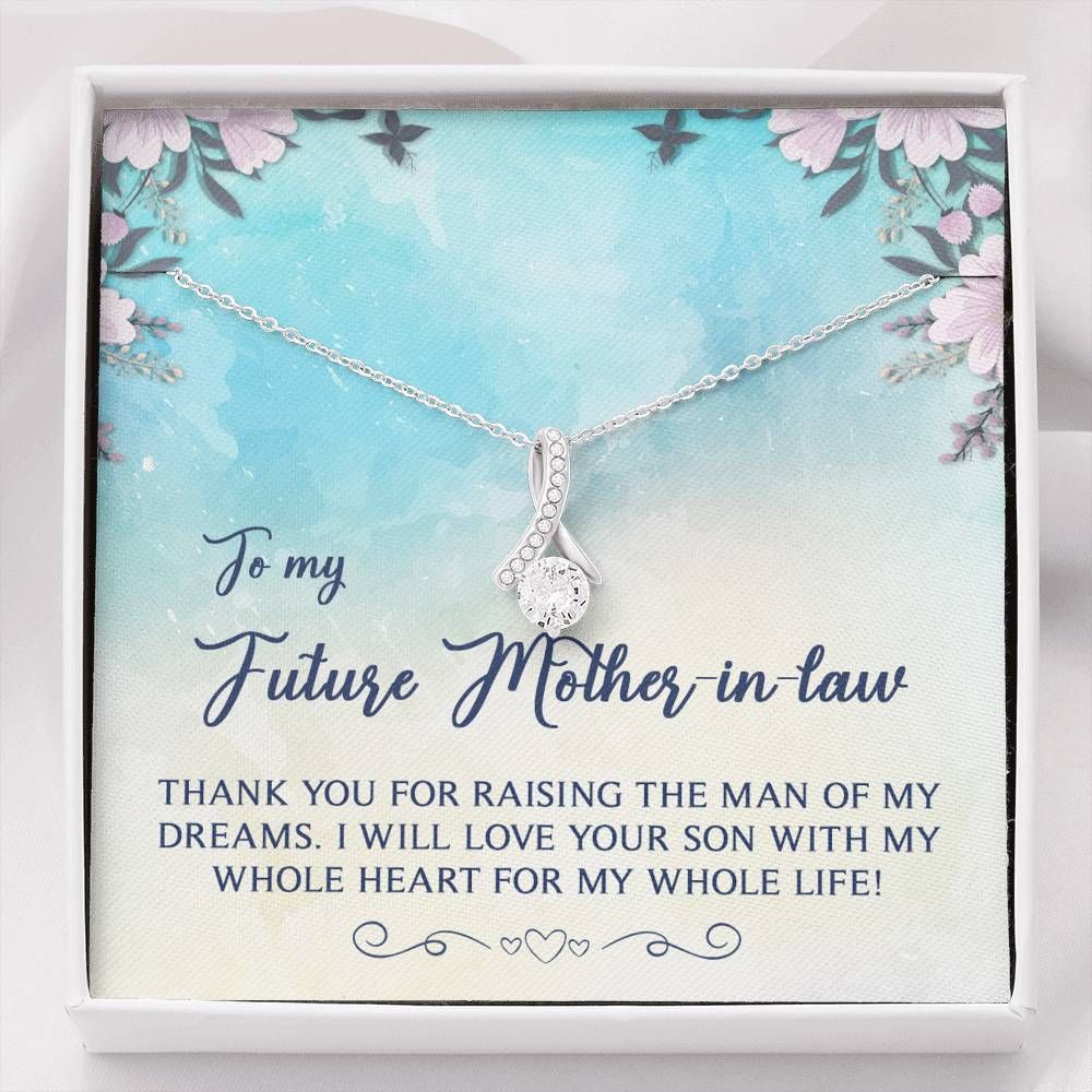 Love Your Son With My Whole Heart 14K White Gold Alluring Beauty Necklace Gift For Mother In Law
