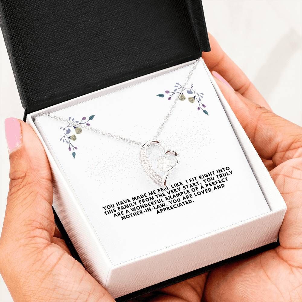 You Truly Are A Wonderful Mother In Law Gift For Mother In Law 14K White Gold Forever Love Necklace