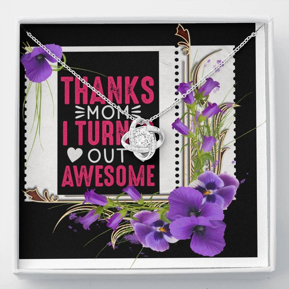 Thanks Awesome Mom Orchid Flowers Love Knot Necklace Gift For Mom