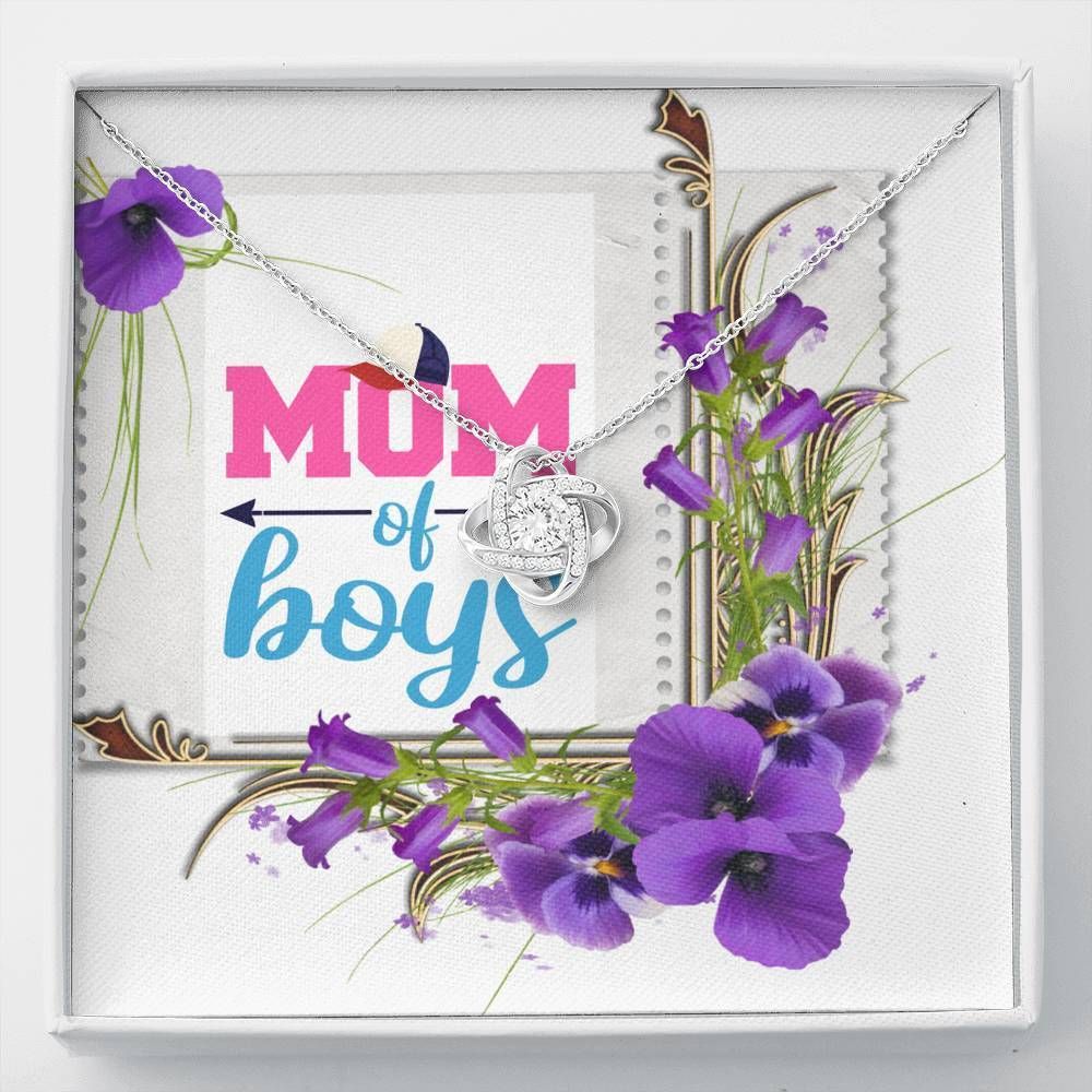Mom Of Boys Orchid Flowers Love Knot Necklace Gift For Mom