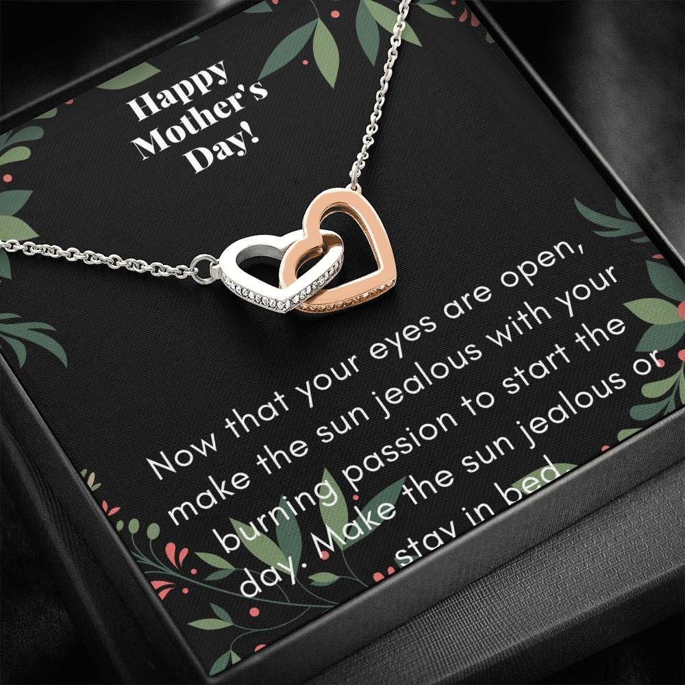 Happy Mother's Day To Mom Interlocking Hearts Necklace