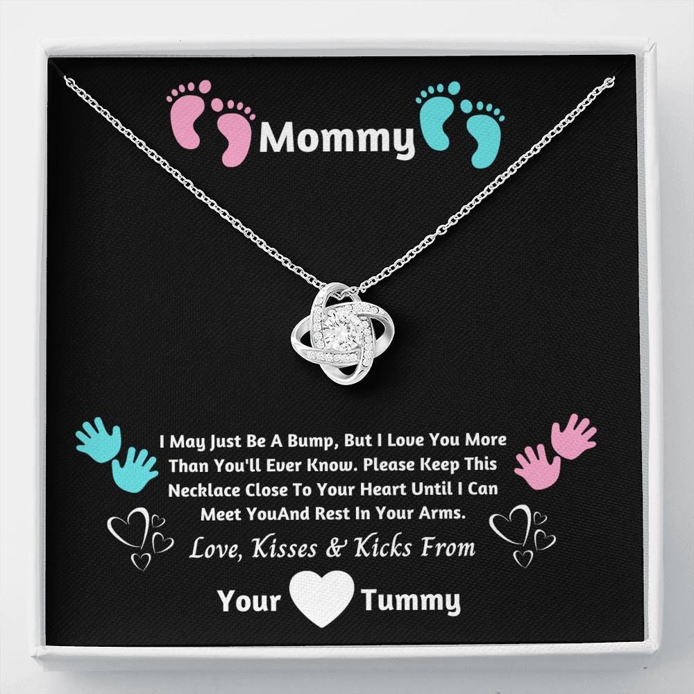 Love Kisses And Kicks From Love Knot Necklace Tummy Gift For Mommy