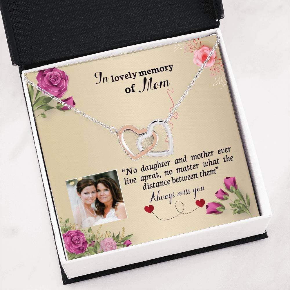 In Lovely Memory Of Mom Interlocking Hearts Necklace For Mom