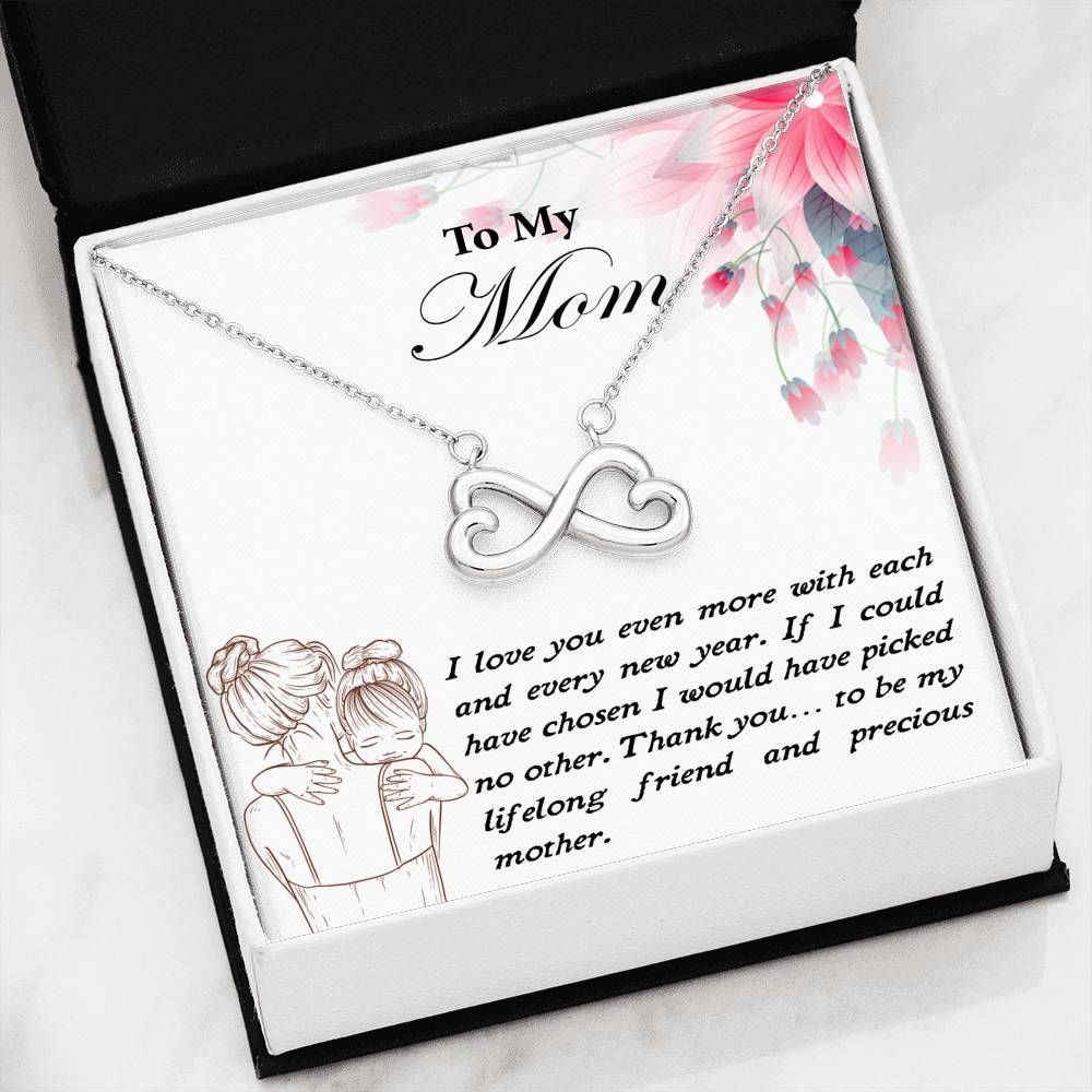 Thanks For Being My Best Friend Infinity Heart Necklace Gift For Mom