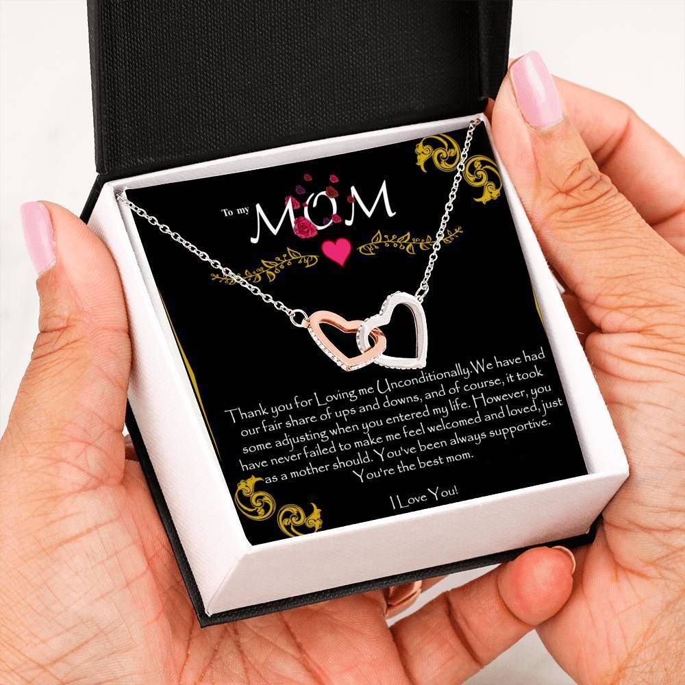 Thanks For Loving Me Unconditional Interlocking Hearts Necklace For Mom