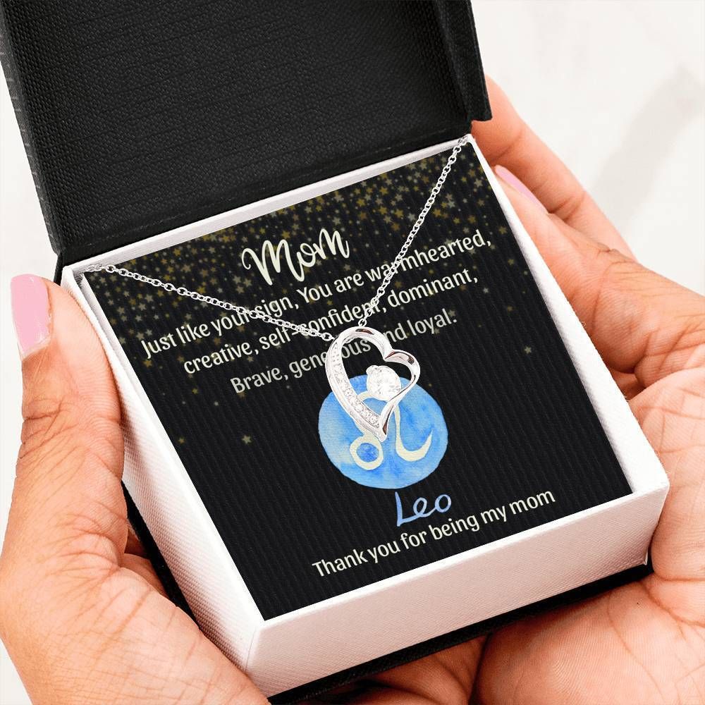 Thanks For Being My Mom Forever Love Necklace For Mom Who Belong Leo Zodiac