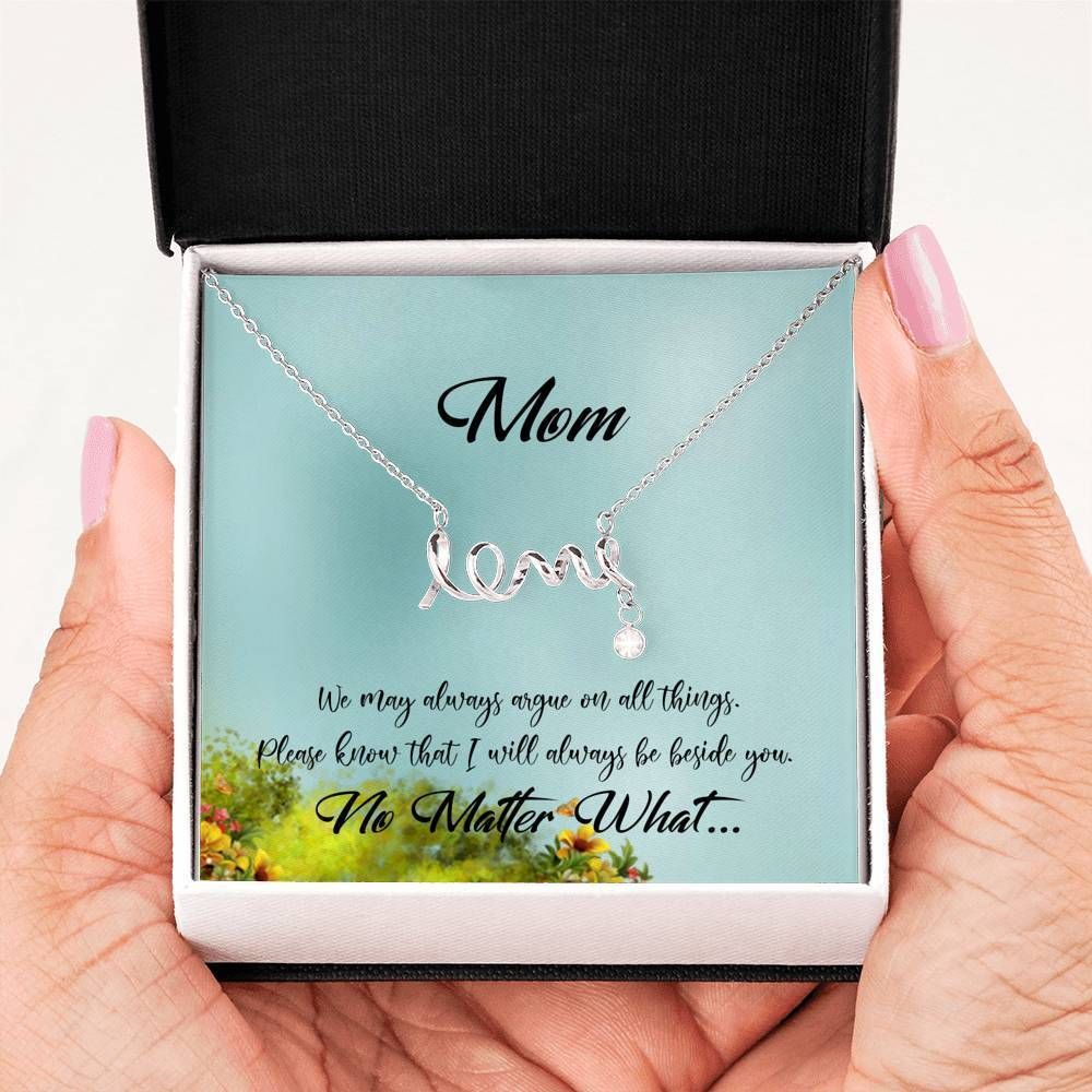 We Love You Mom Always Scripted Love Necklace For Mother