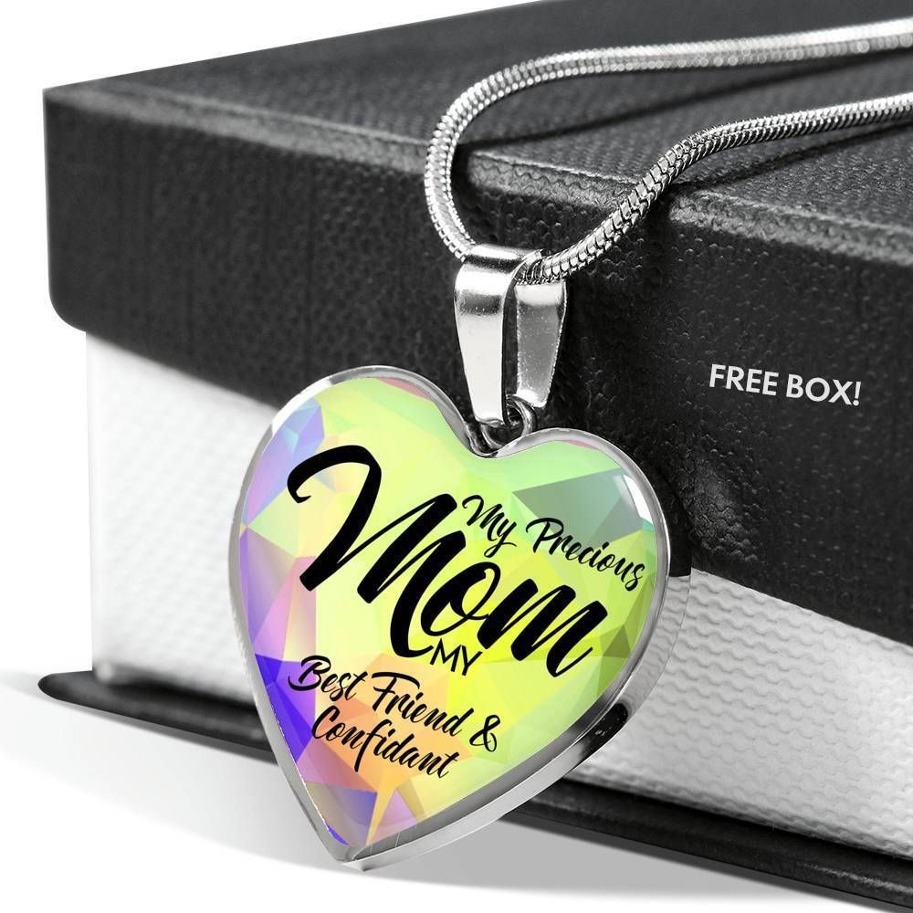 Colorful Light My Mom Best Friend Heart Pendant Necklace For Mom