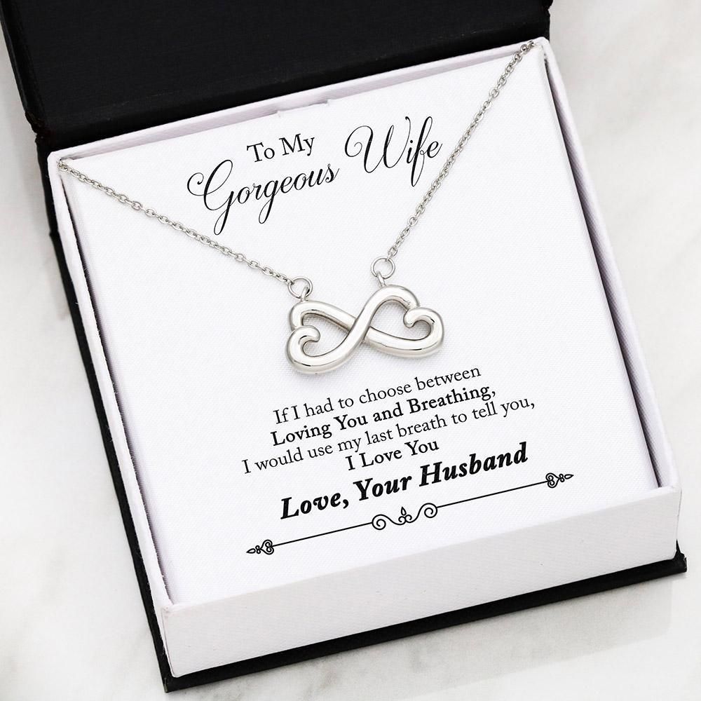Best Christmas Gift For Mom Love You Until Last Breath Infinity Heart Necklace