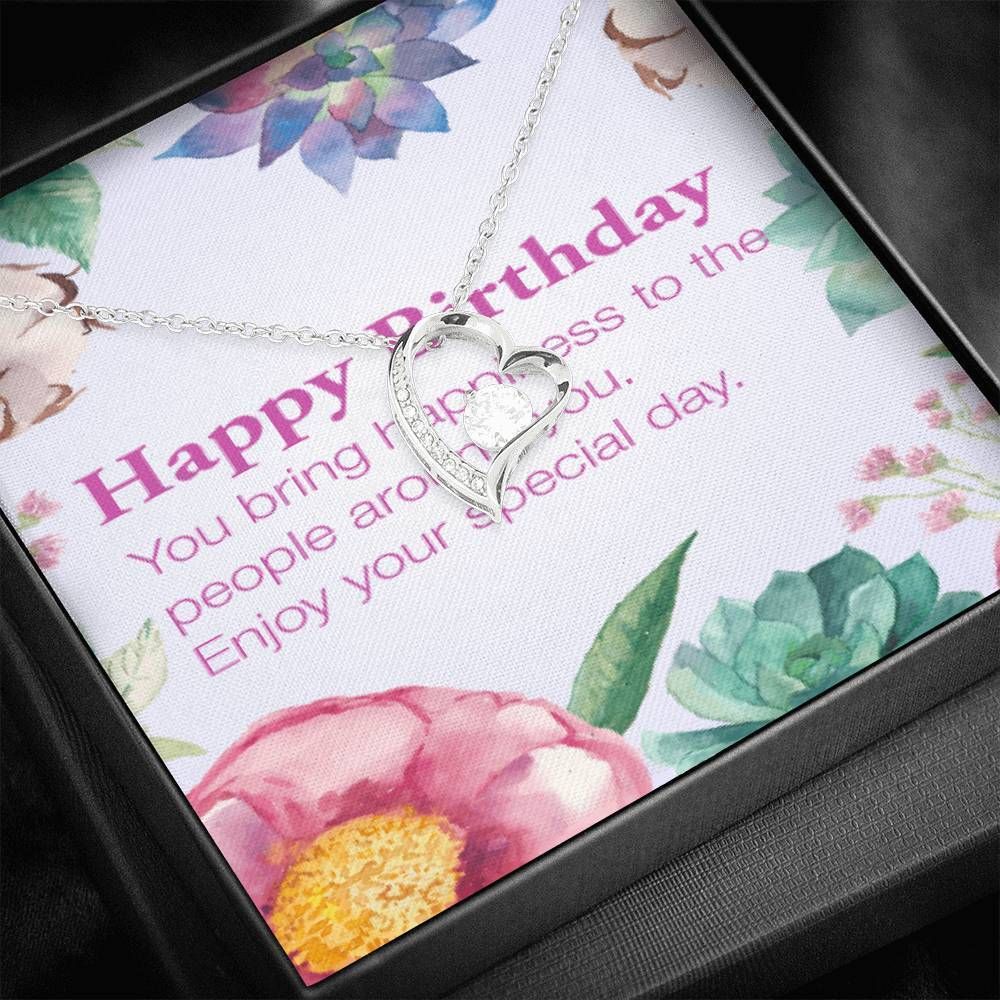 Happy Birthday Gift For Mom Silver Forever Love Necklace Enjoy Your Special Day