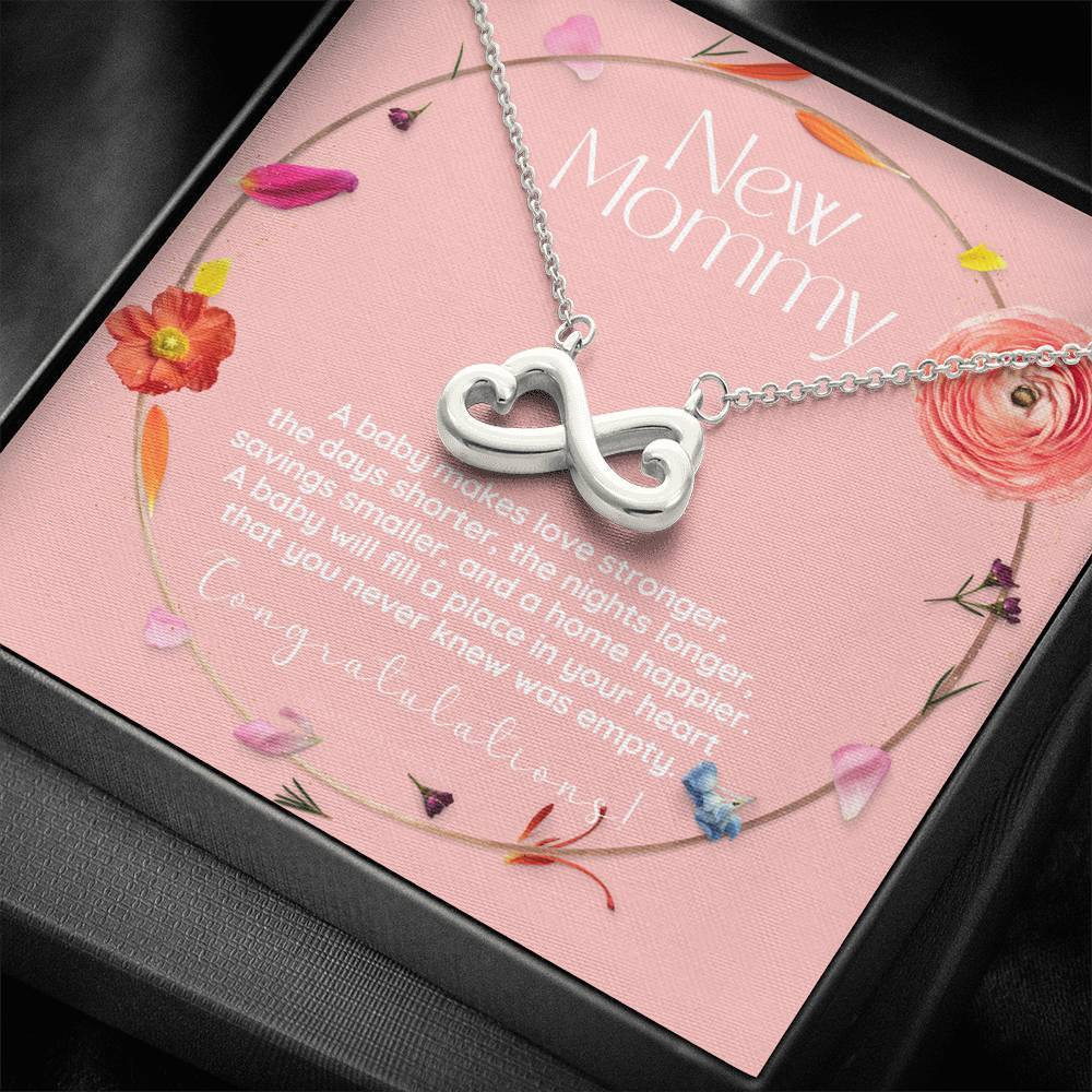 Gift For Mom New Mom Infinity Heart Necklace Congratulation