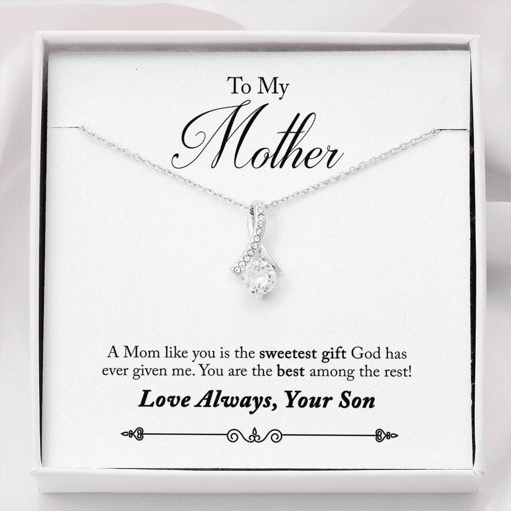 Son Gift For Mom Gifts Message Card Luxury Alluring Beauty Necklace
