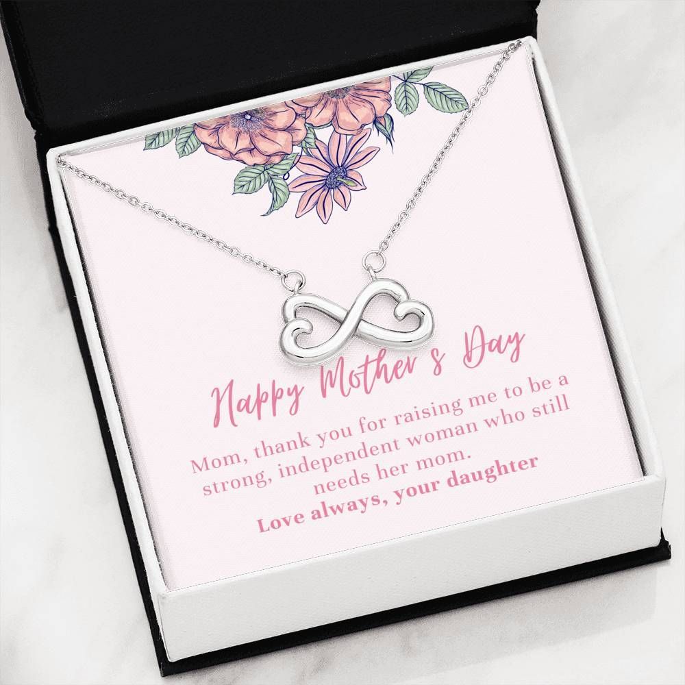 I Always Need You Silver Infinity Hearts Necklace Daughter Gift For Mom
