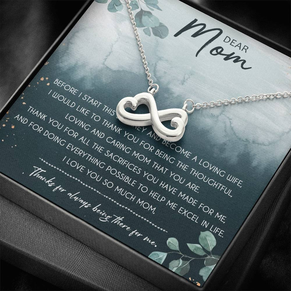 Infinity Heart Necklace Gift For Mom I Love You So Much Mom
