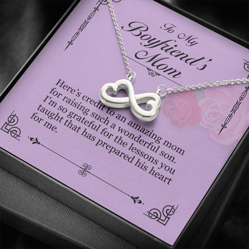 Infinity Heart Necklace Gift For Mom Boyfriend's Mom I Am So Grateful For The Lessons You Taught