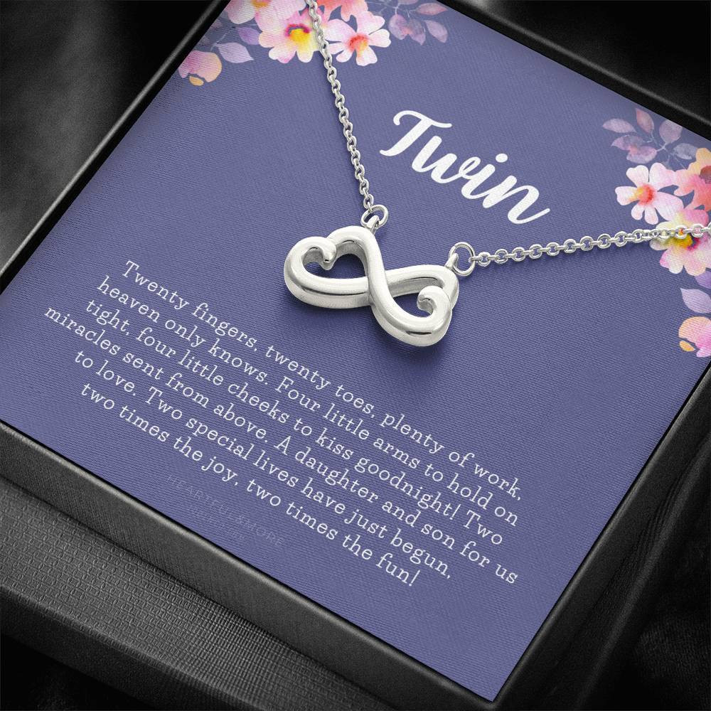 Infinity Heart Necklace Gift For Mom Of Twins Two Special Lives Have Just Begun