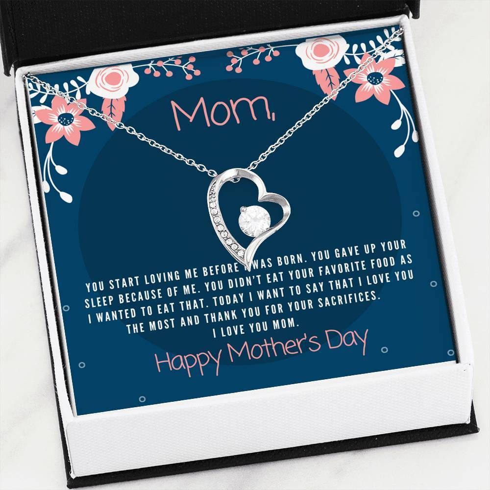 Thank You For Your Sacrifices Silver Forever Love Necklace Gift For Mom