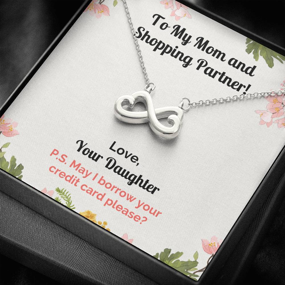 Infinity Heart Necklace Gift For Mom My Shopping Partner Flower Frame Design