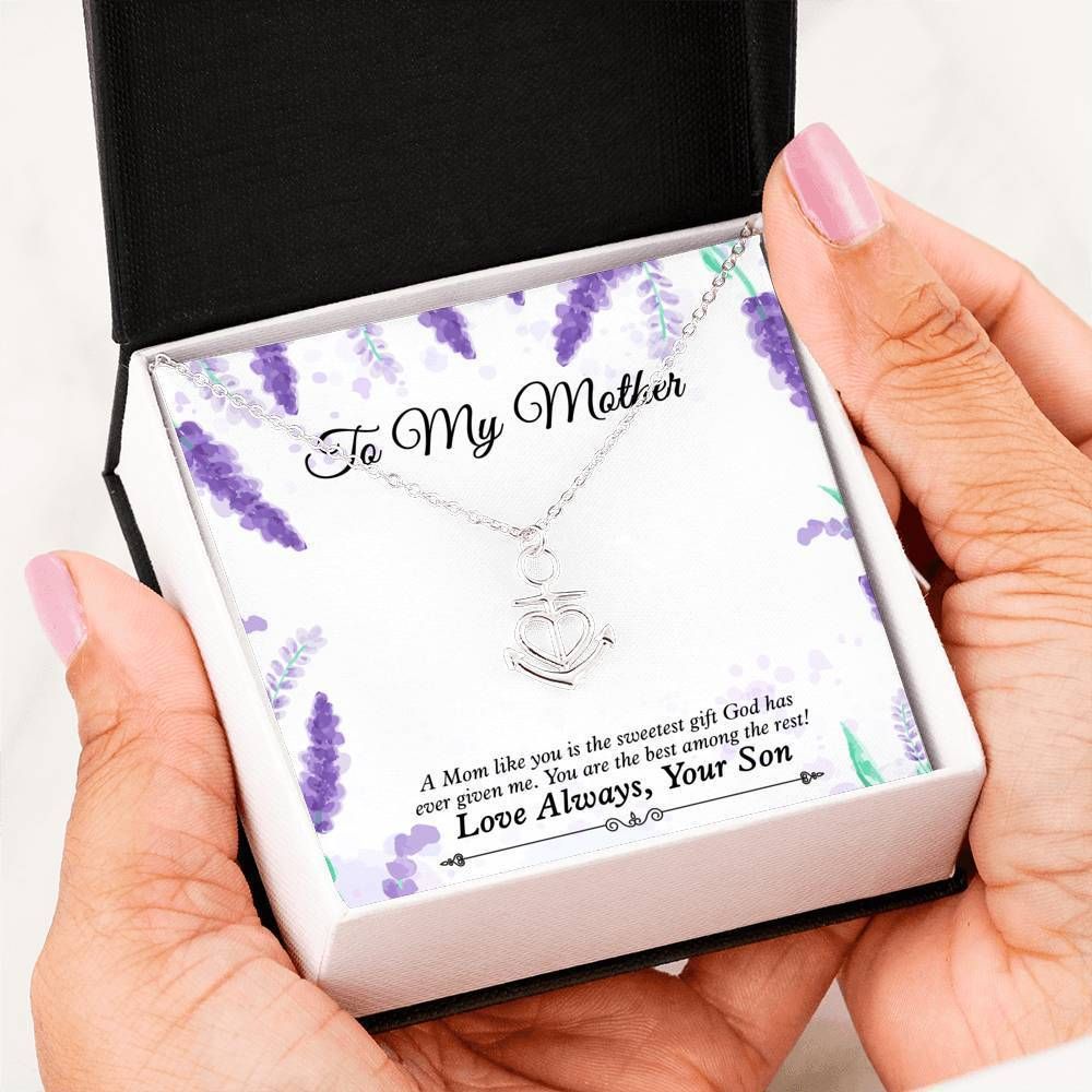 Gift For Mother Message Anchor Necklace You Are The Best Among The Rest