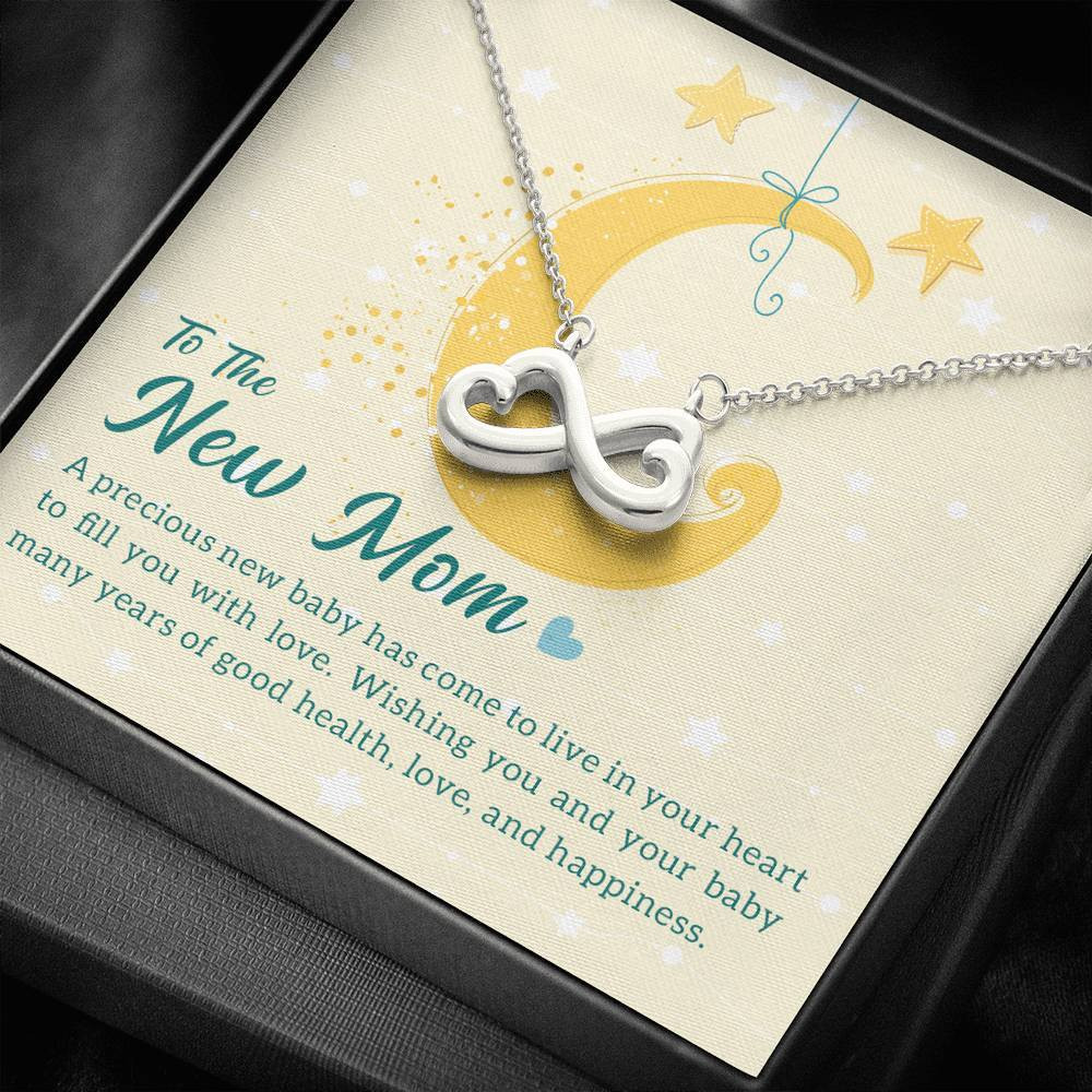 Gift For Mom New Mom Infinity Heart Necklace Wishing You Many Years Of Good Health